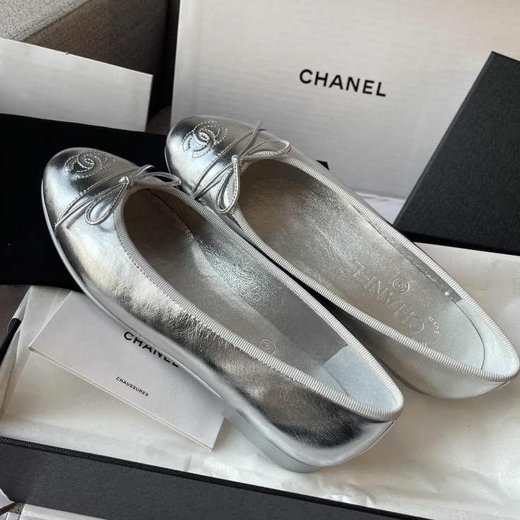 Silver Ch.Ballet Flat