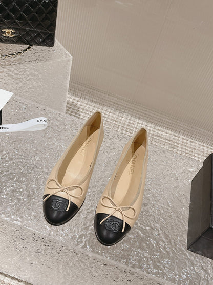 Black  Head Ch. Ballet Flats